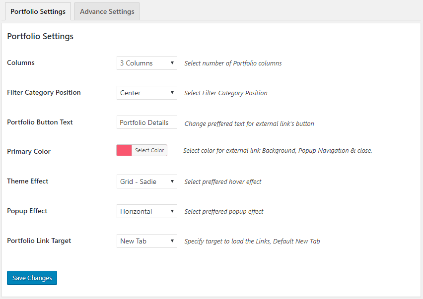 GS Portfolios &gt; Portfolio Settings (Available only at PRO version)