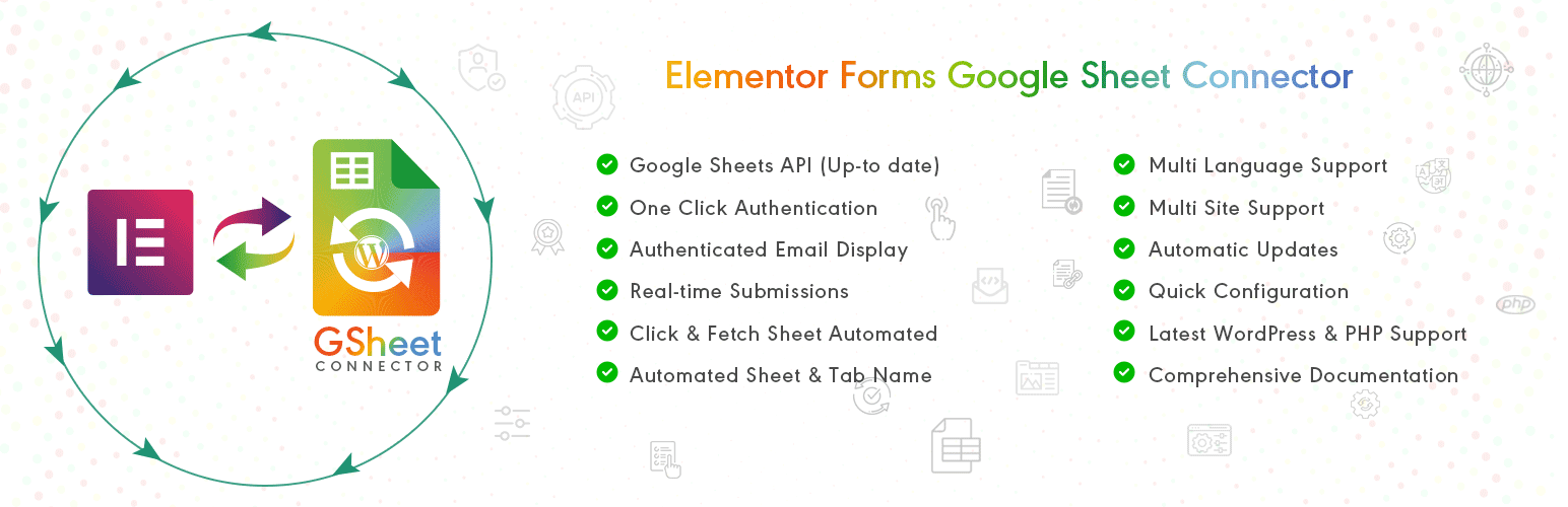 Product image for Elementor Forms Google Sheet Connector.