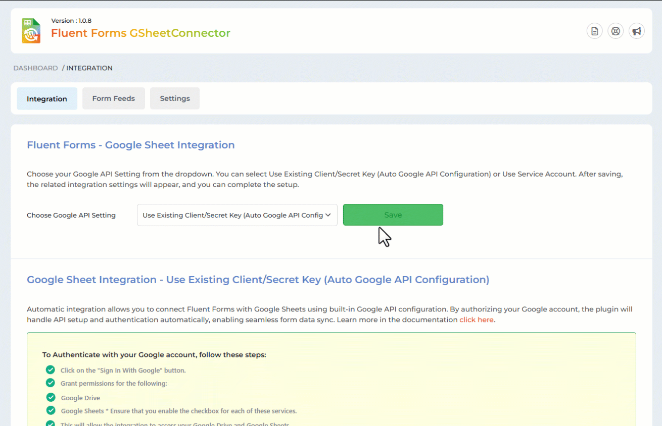 How to Set Up Fluent Forms Google Sheet Connector (Auto Google API Configuration)