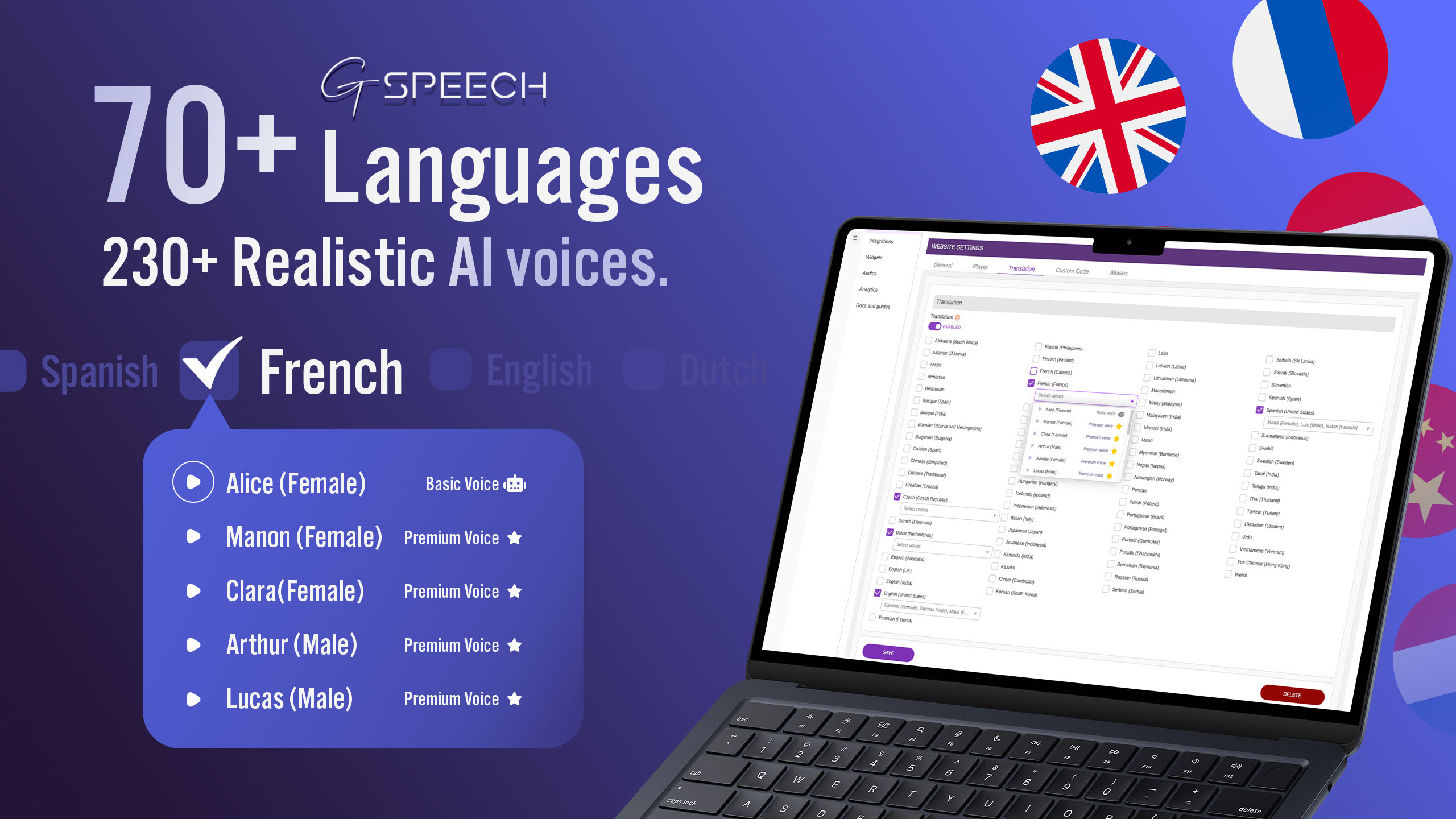 WordPress Text to Speech Plugin - Translate your content across 70+ languages, using 230+ realistic AI voices!