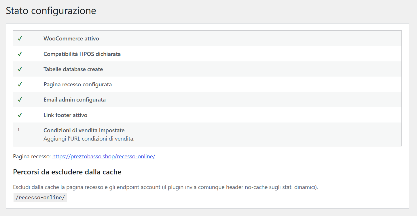 Configuration status overview.