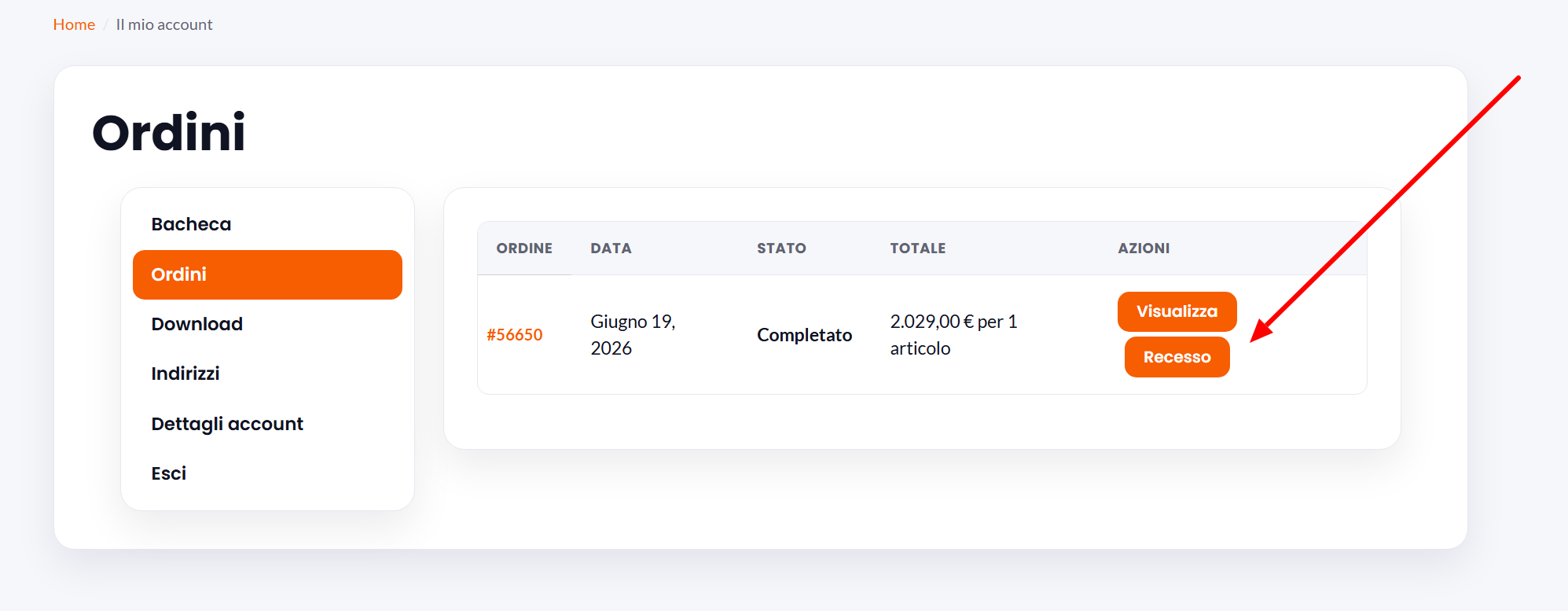 WooCommerce order integration (order note and account button).
