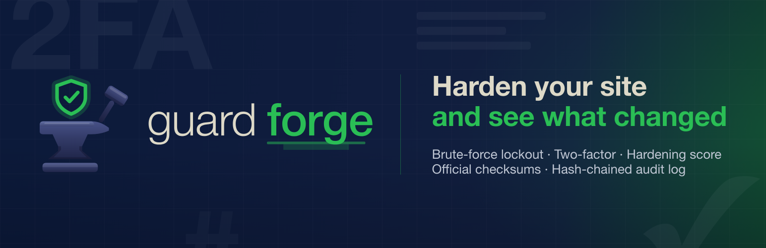 Guard Forge – Security, Login Protection, 2FA & Audit Log preview
