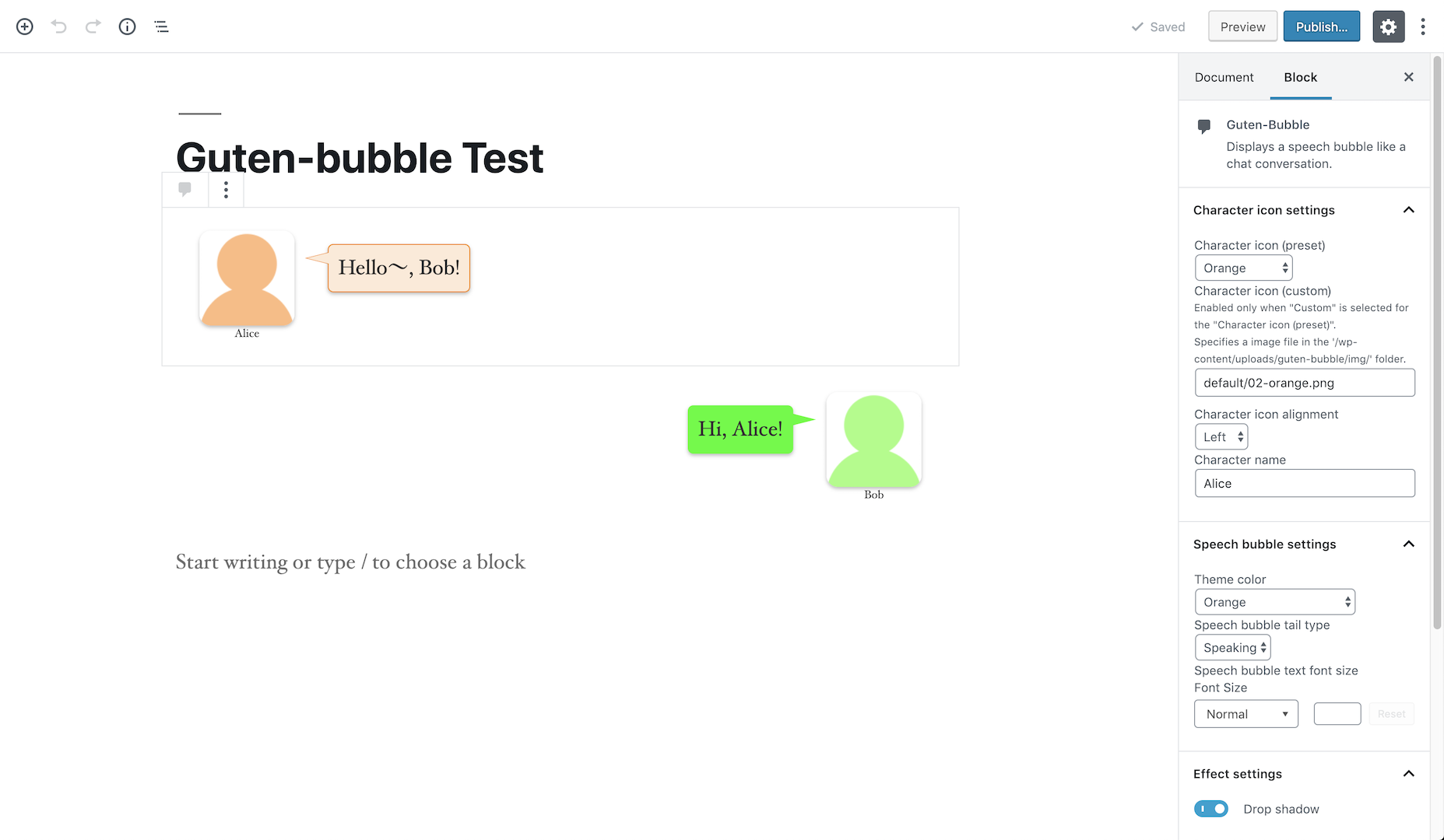 Guten-bubble block
