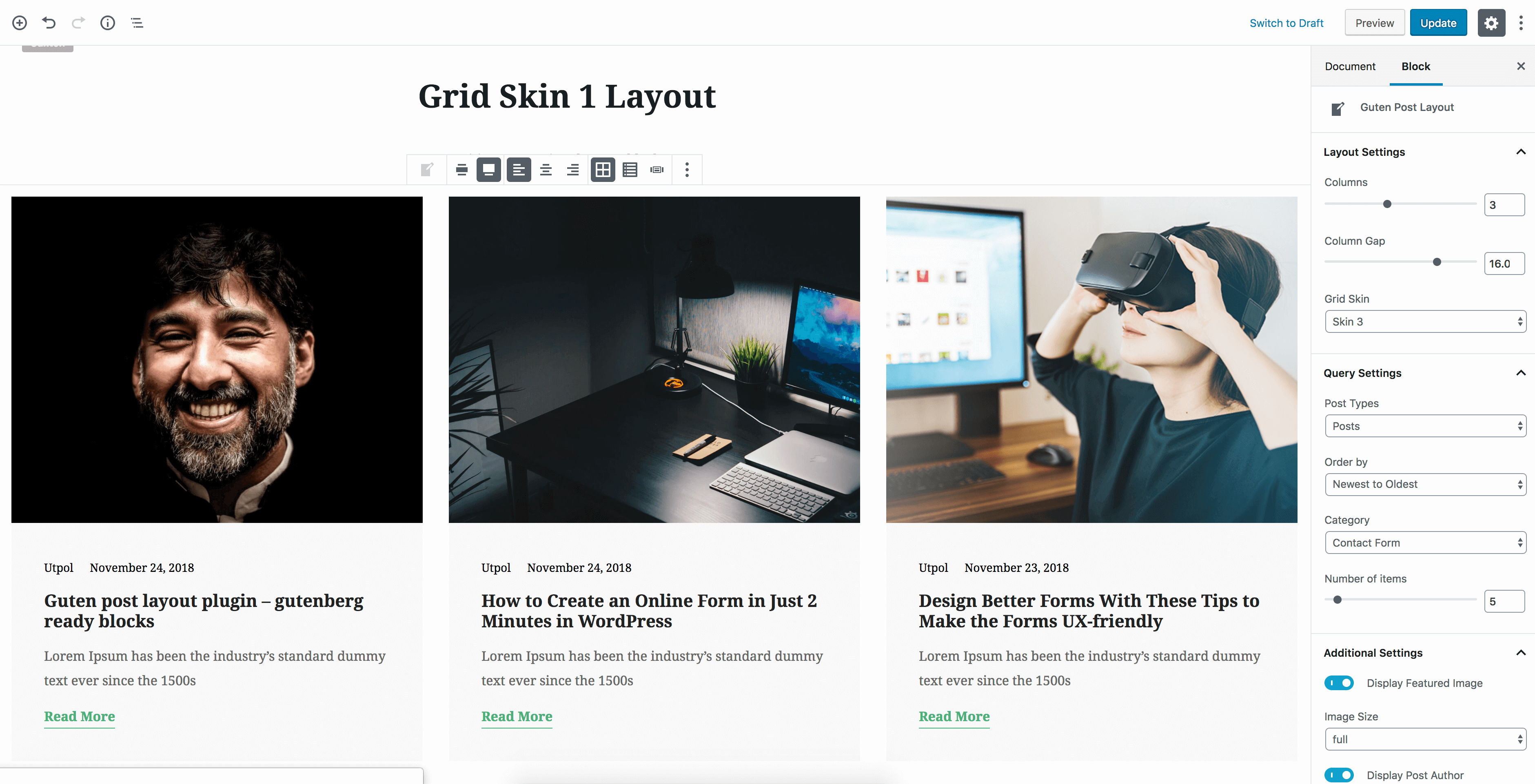 Grid Skin 1 Example