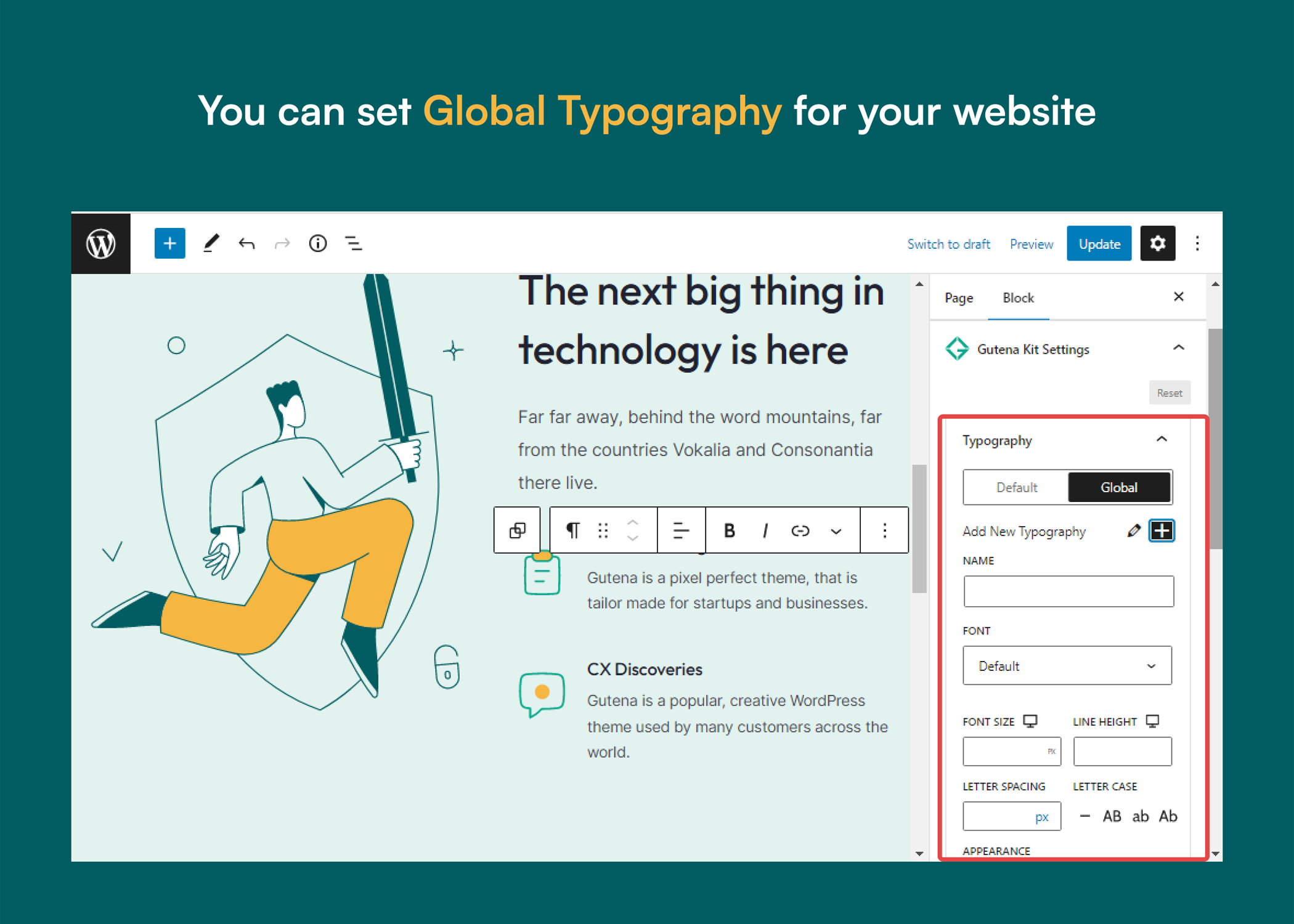 Set Global Typography for your website