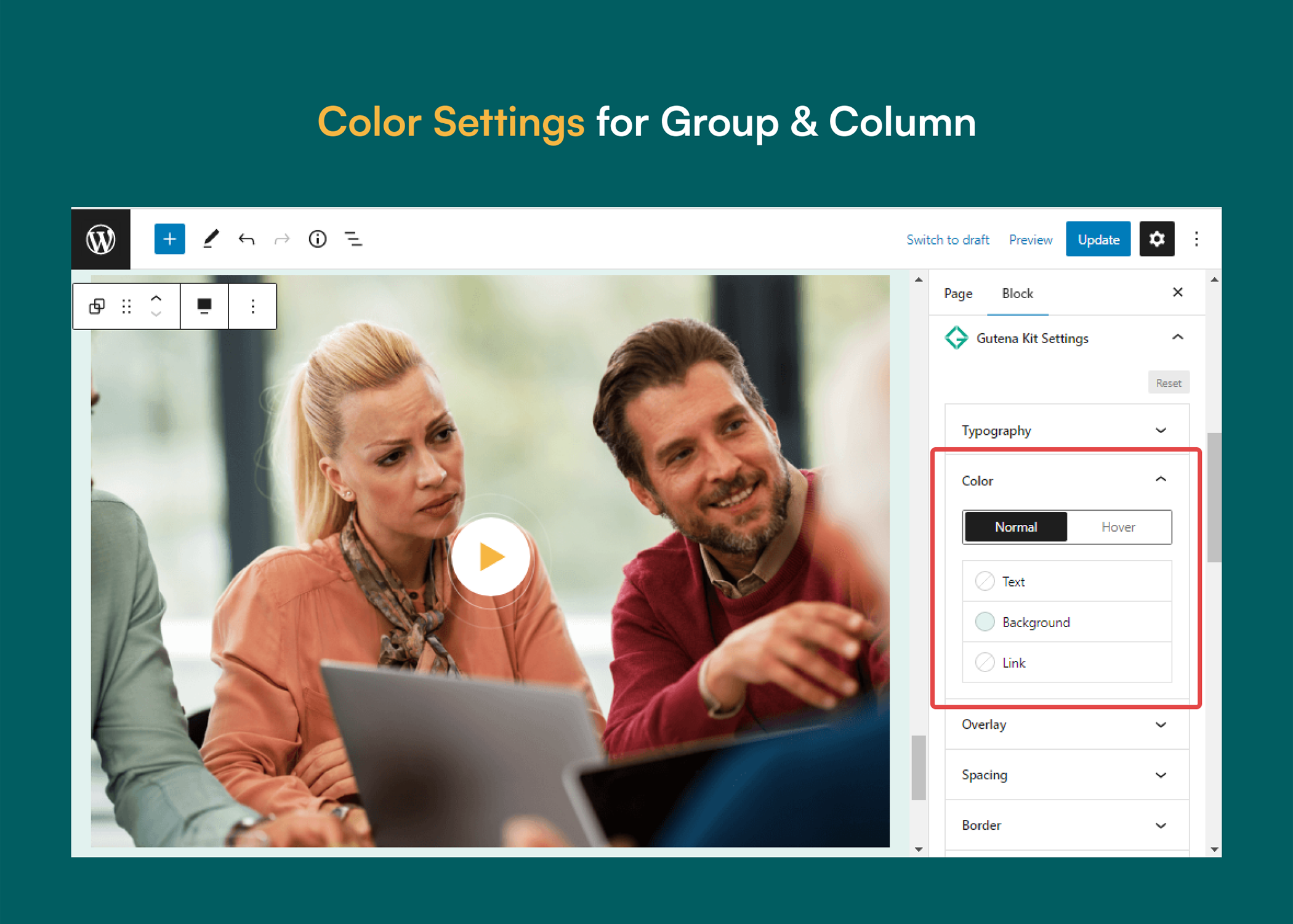 Color Settings for Group &amp; Column