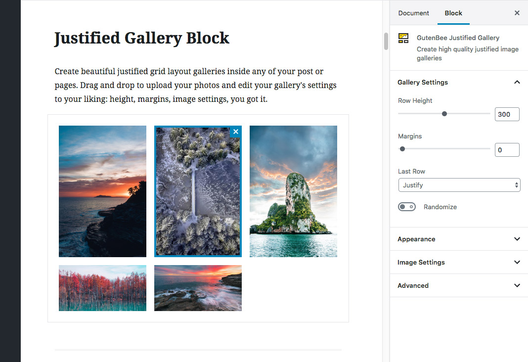 Create awesome looking justified galleries.