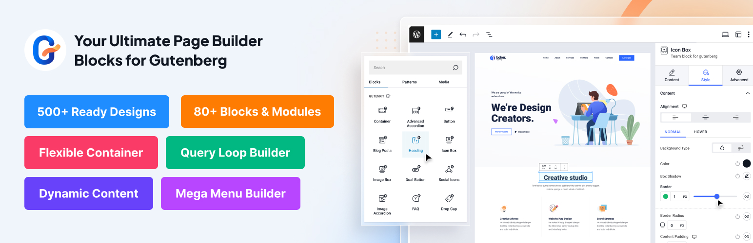 GutenKit &#8211; Page Builder Blocks, Patterns, and Templates for Gutenberg Block Editor