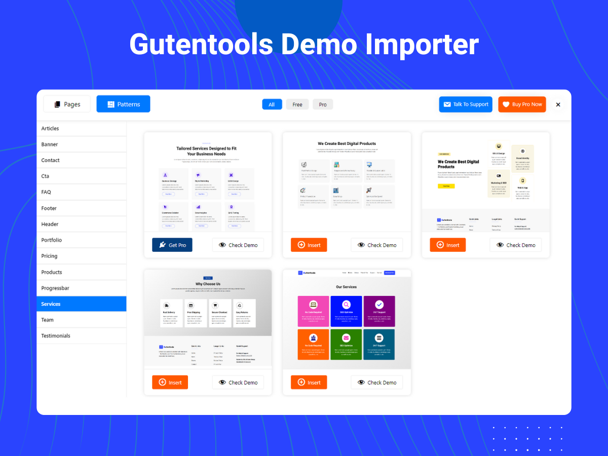 Gutentools Demo Importer