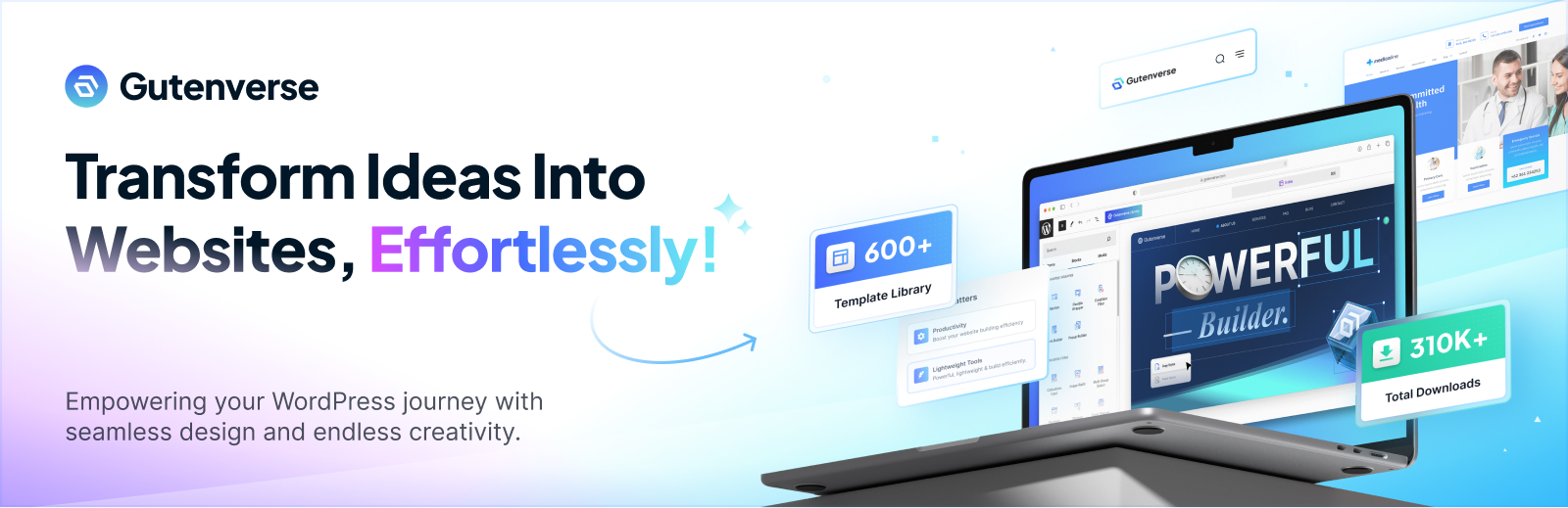 WordPress 外掛 Gutenverse – Ultimate Block Addons and Page Builder for Site Editor 的封面圖片。