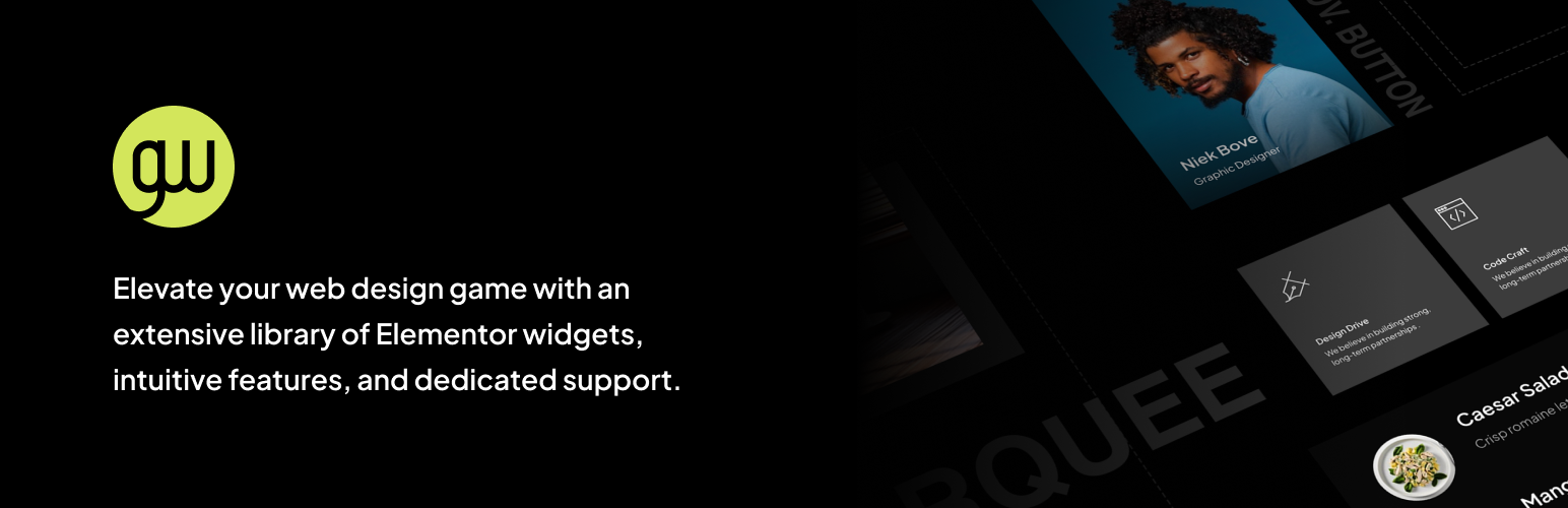 WordPress 外掛 GW Elementor Addons 的封面圖片。