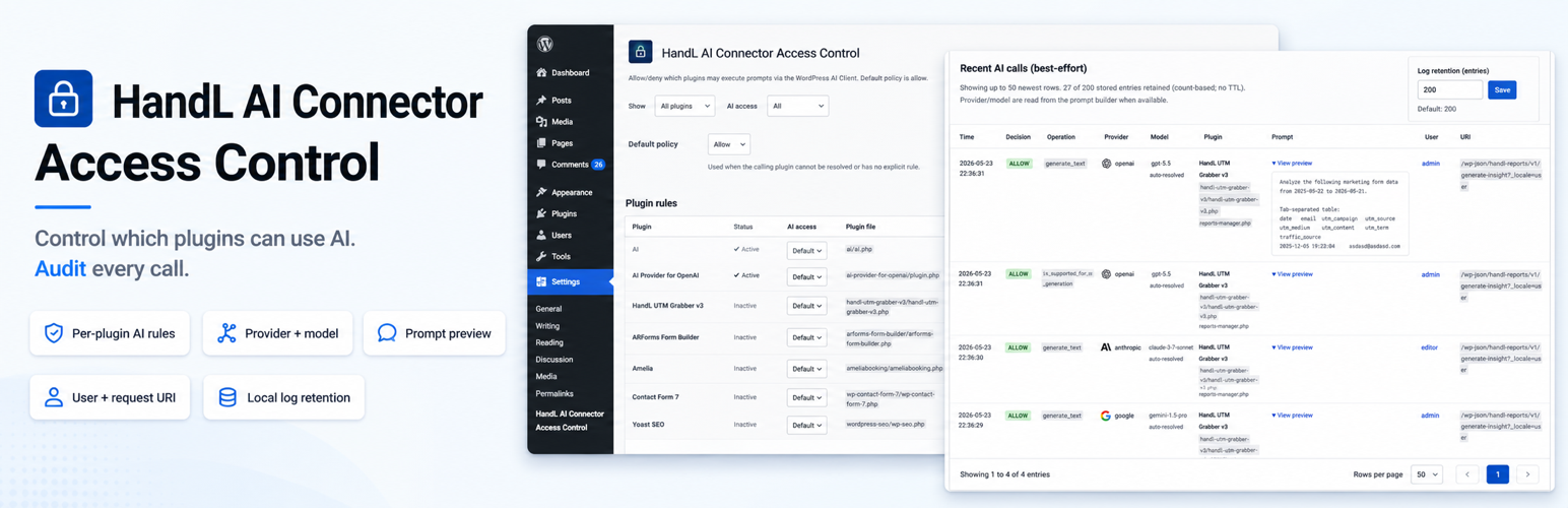 WordPress 外掛 HandL AI Connector Access Control 的封面圖片