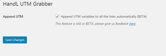 Append UTM variables to all URLs automatically.