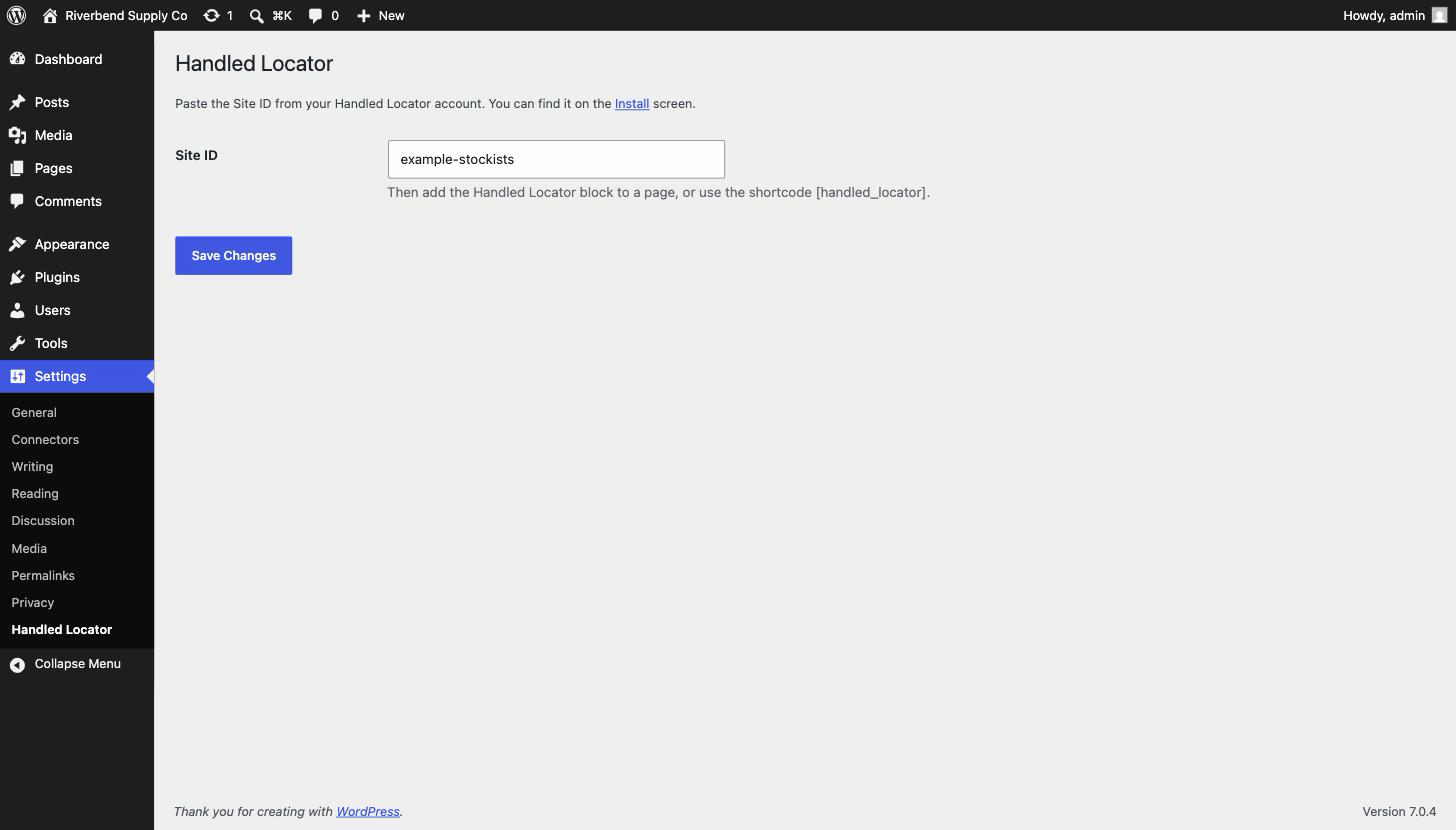 Plugin settings. Paste your Site ID and you are done.