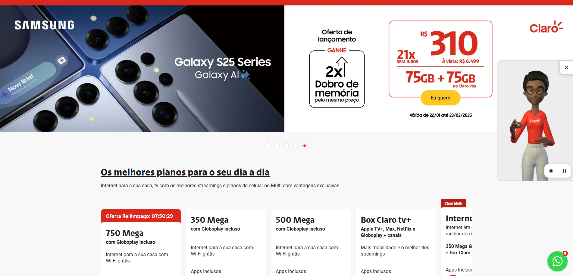 Maya traduzido o conteúdo do site da Claro