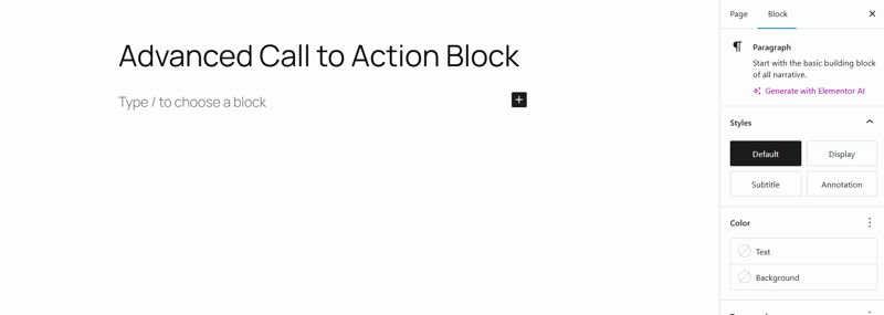 Advanced Call To Action Block