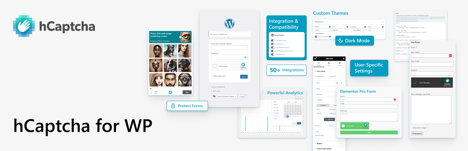 WordPress 外掛 hCaptcha for WP 的封面圖片。