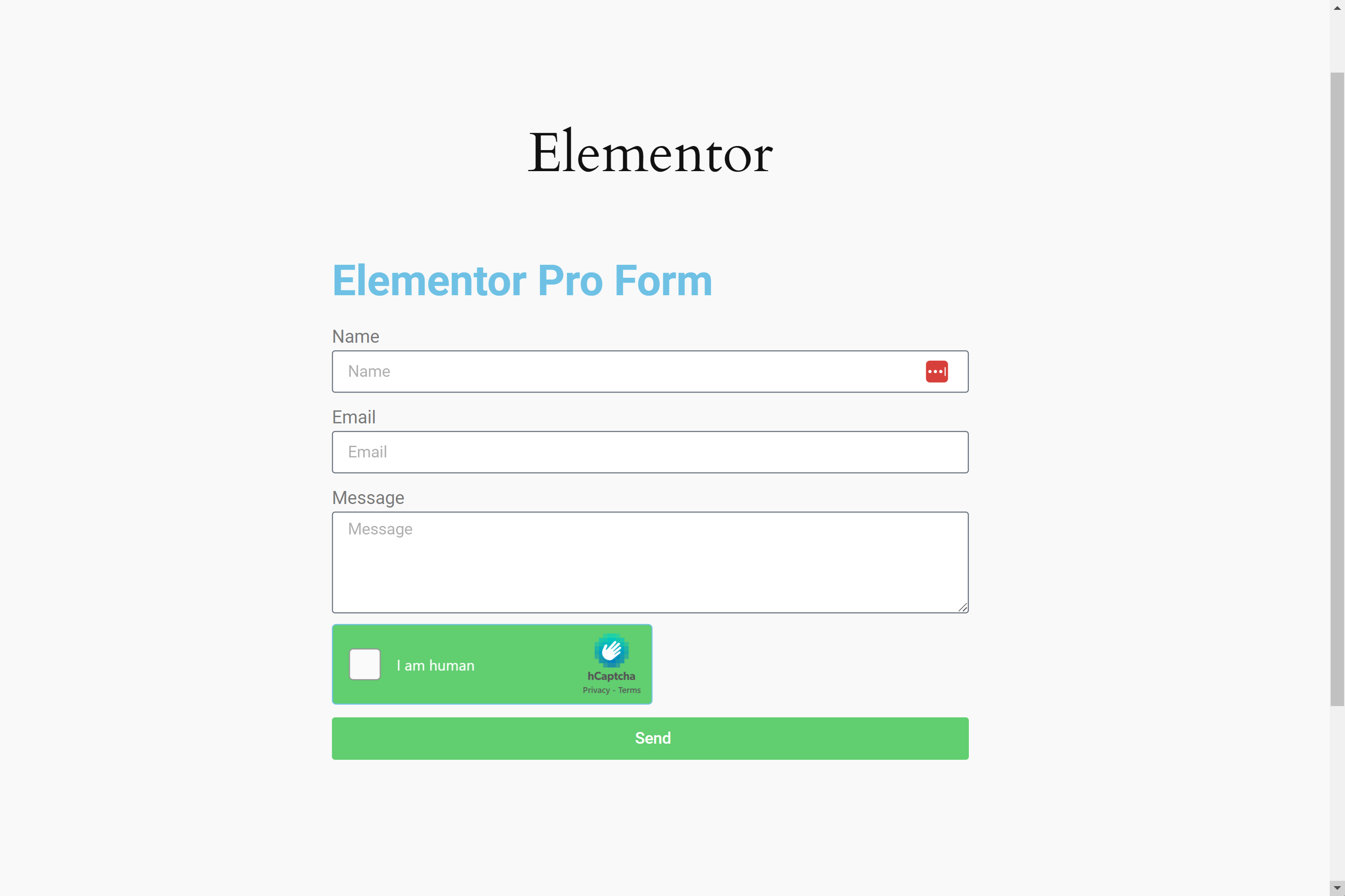 Elementor Pro Form.