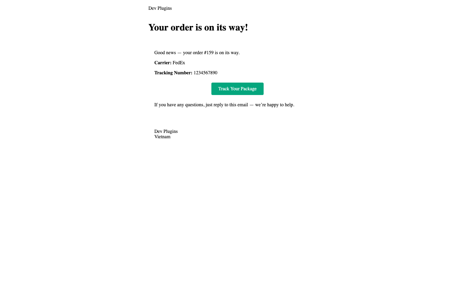 The "Your order has shipped" email.