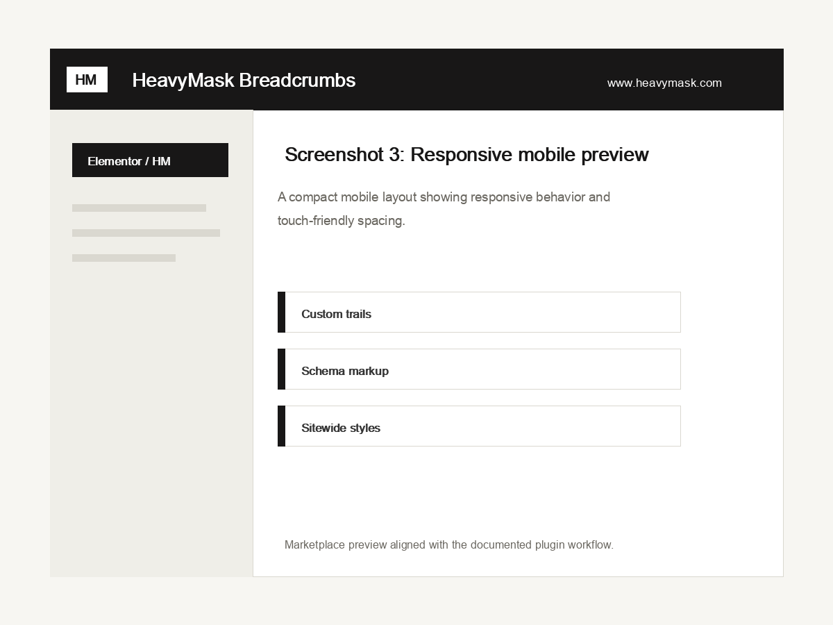 Keep the breadcrumb trail readable on mobile with responsive controls.