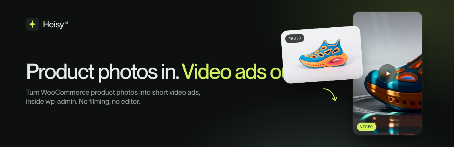 WordPress 外掛 Heisy – AI Product Videos for WooCommerce 的封面圖片