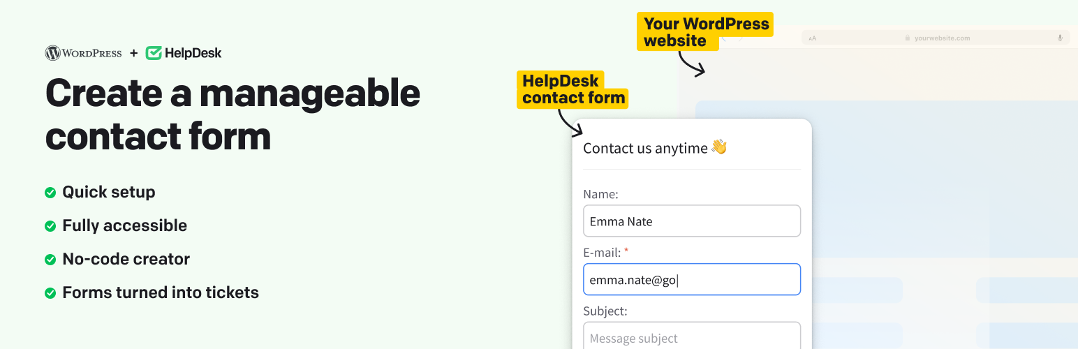 HelpDesk Contact Form