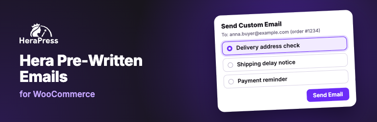 Hera Pre-Written Emails for WooCommerce preview