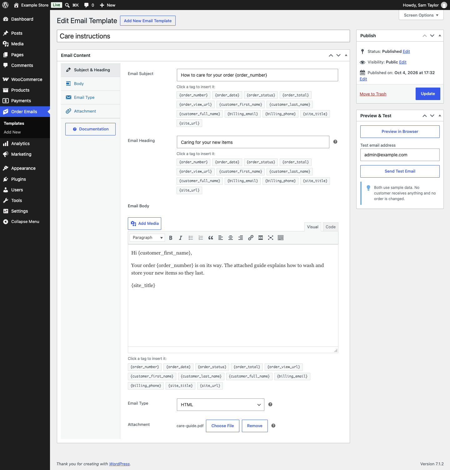 Hera Pre-Written Emails for WooCommerce