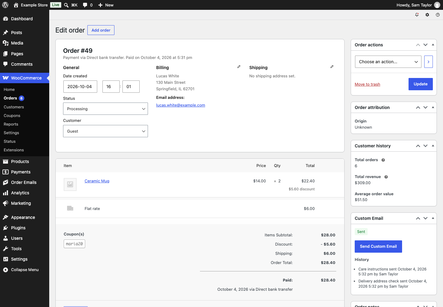 Hera Pre-Written Emails for WooCommerce