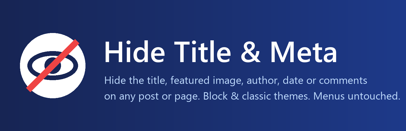 WordPress 外掛 HeroBytes Hide Title & Meta 的封面圖片