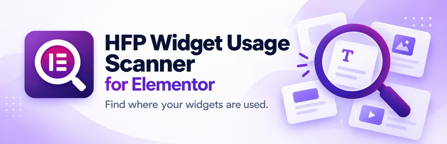 HFP Widget Usage Scanner for Elementor