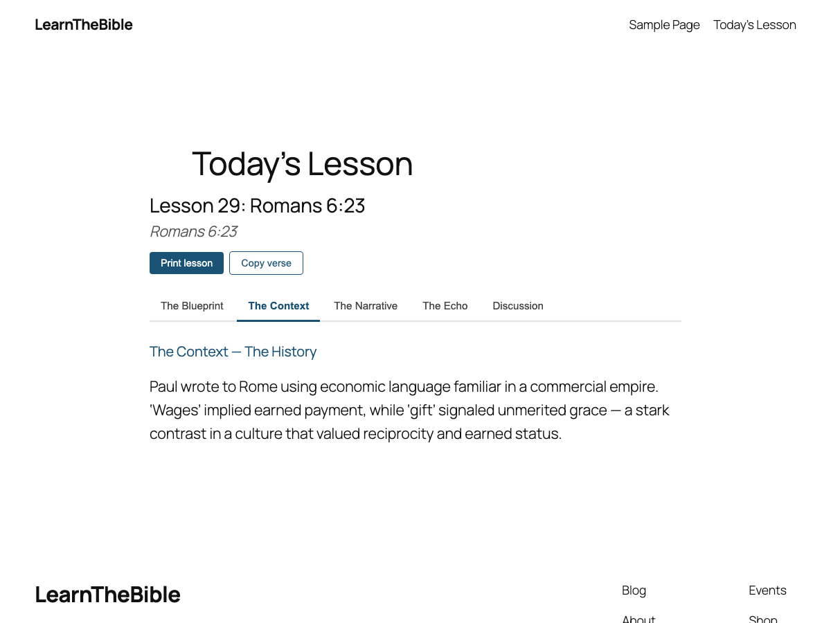 Lesson editor with verse reference and enrichment meta boxes