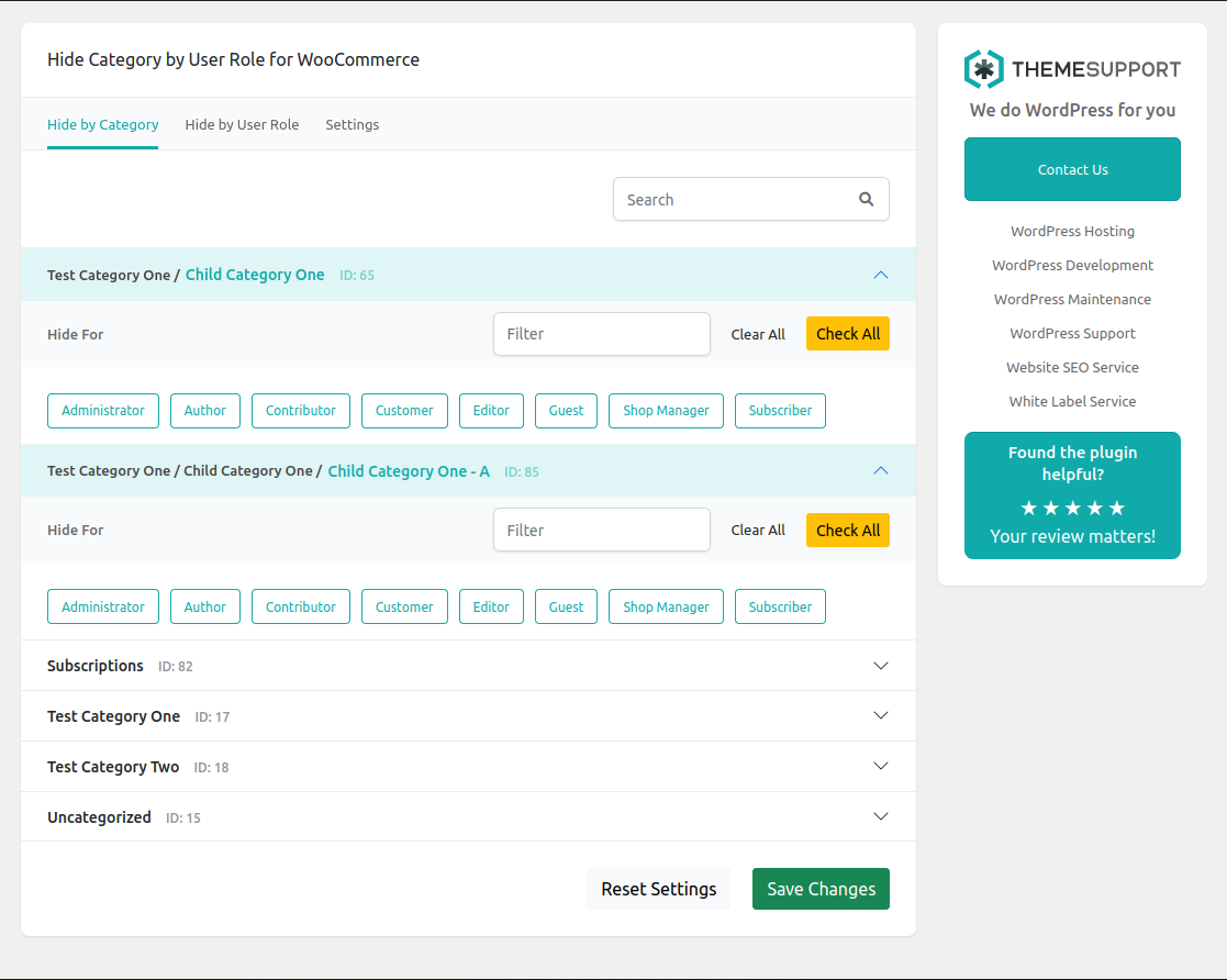 Hide Category by User Role for WooCommerce