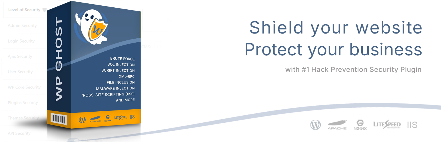 WordPress 外掛 WP Ghost (Hide My WP Ghost) – Security & Firewall 的封面圖片。