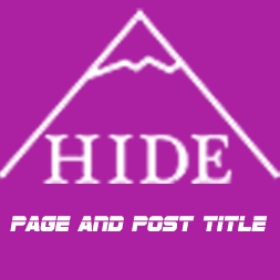 Hide Page And Post Title Icon