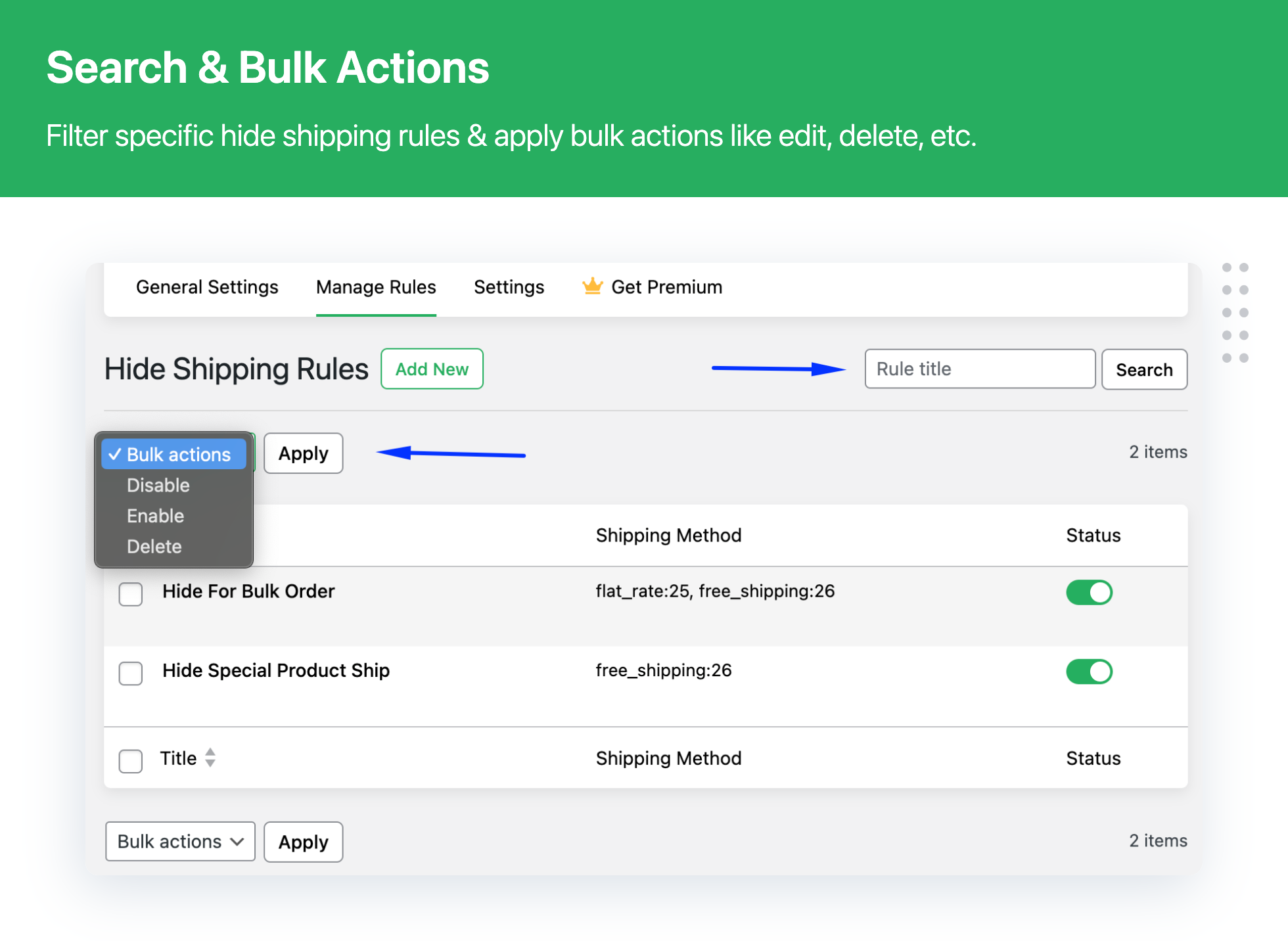 Hide Shipping Method For WooCommerce