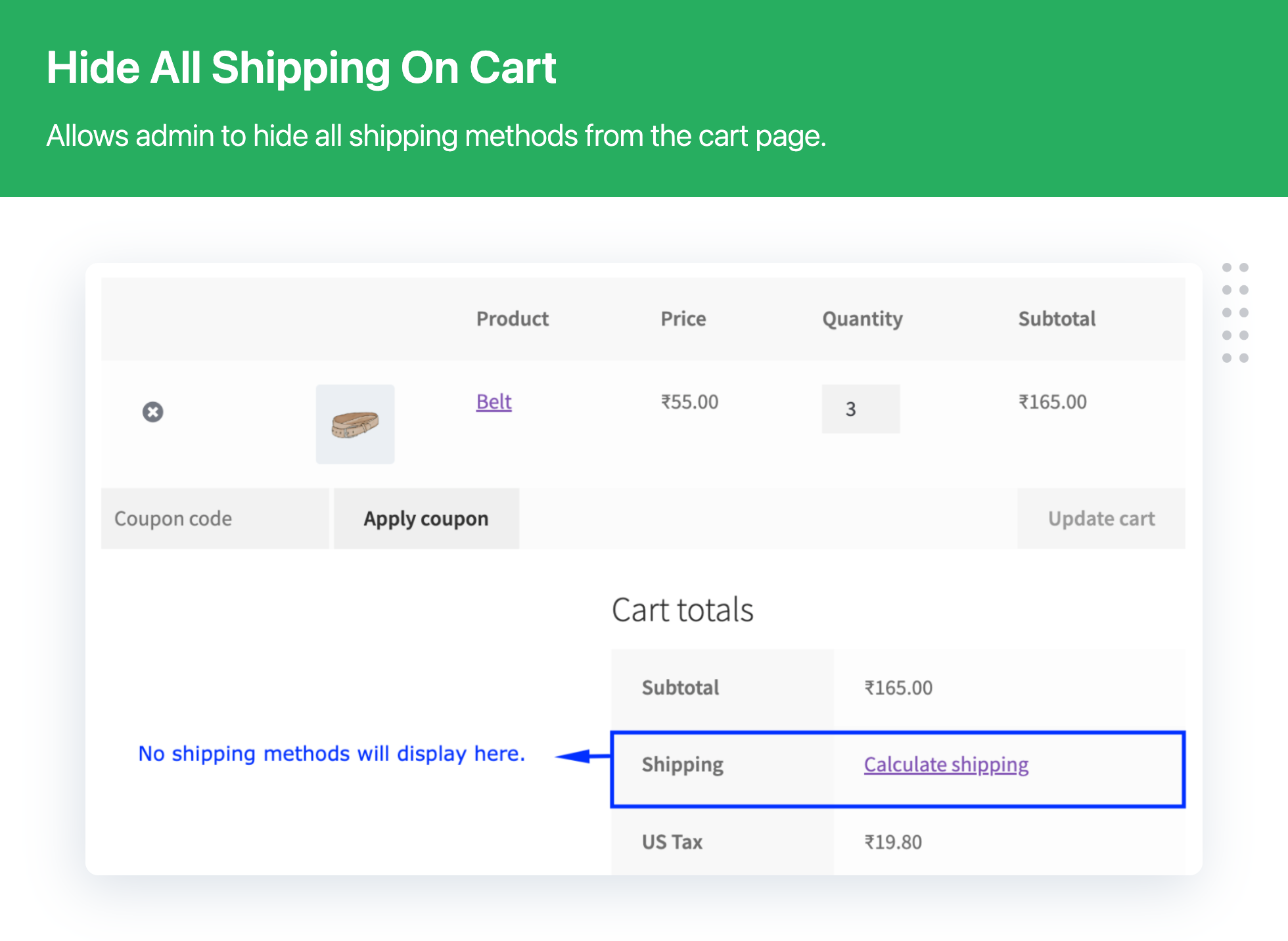 Hide Shipping Method For WooCommerce