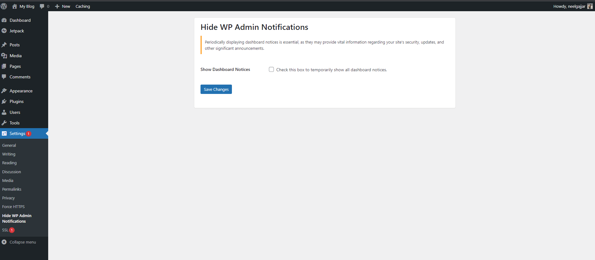 Hide WP Admin Notifications