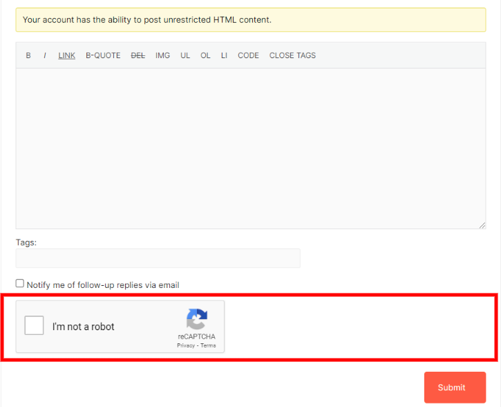 bbPress new reply Google reCAPTCHA.