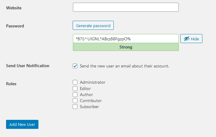 Checkbox list when add/update user