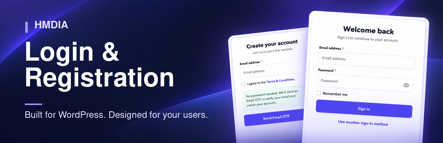 User Registration & Login – Magic Links & Email OTP Verification, Passkeys & 2FA, Cloudflare Turnstile, Google reCAPTCHA & Honeypot – HMDIA