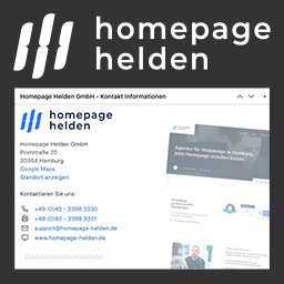 Homepage Helden Contact Info logo