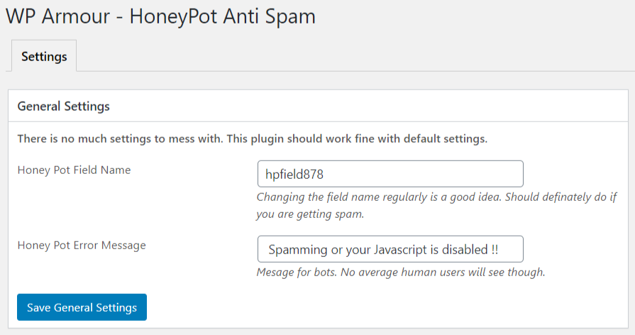 WP Armour &#8211; Honeypot Anti Spam