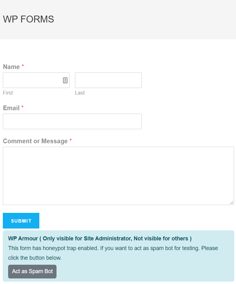 Screenshot #8. Honeypot for WPForms ( anti spam for WPForms )