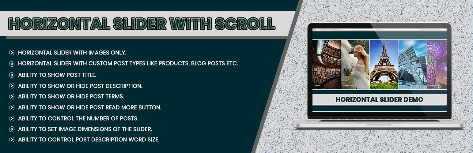 WordPress 外掛 Horizontal Slider with Scroll 的封面圖片。