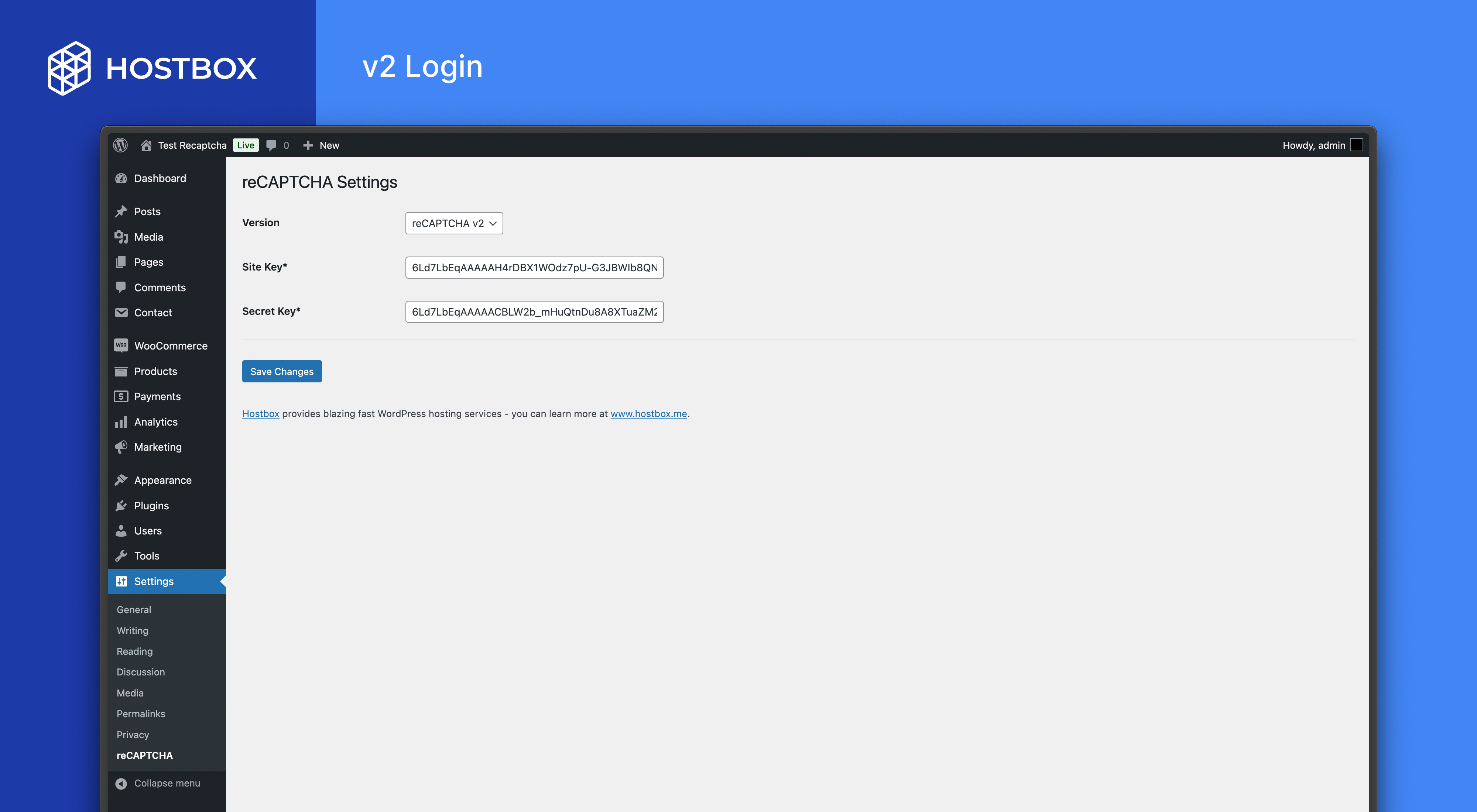 Hostbox Google reCAPTCHA - Screenshot 1