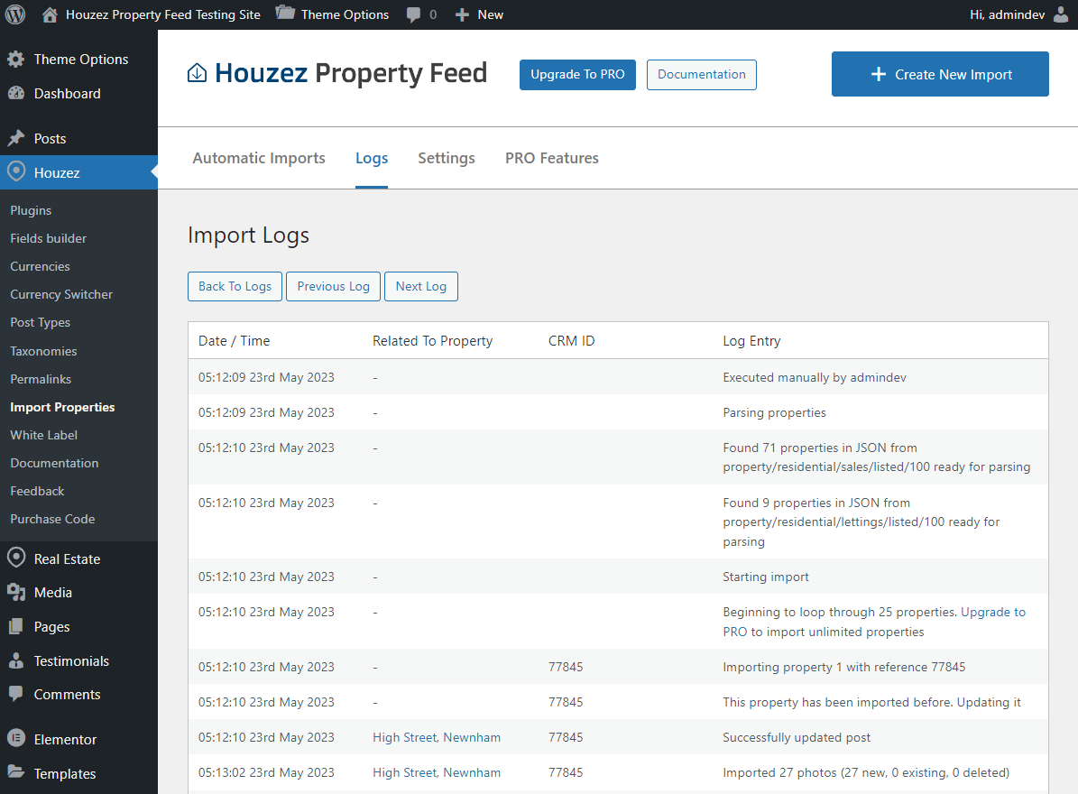 Each time an import runs we'll store in-depth logs so you can see exactly what was imported and when, plus any errors that arose