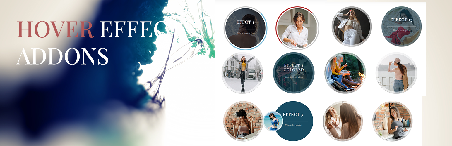 WordPress 外掛 Hover Effects Addons for Elementor 的封面圖片。