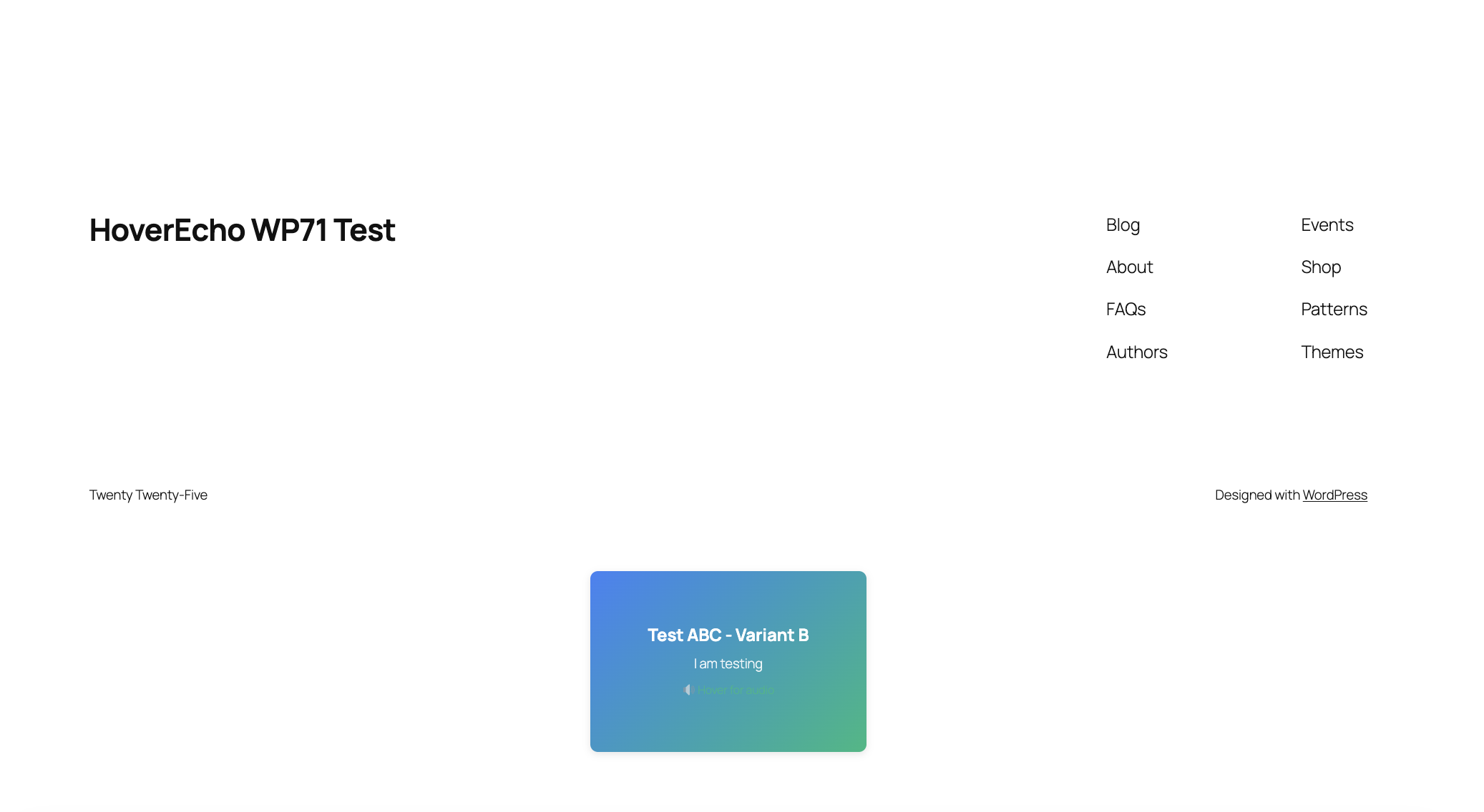 Public page with a placed HoverEcho campaign / widget